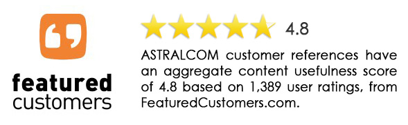 Featured customers 4.8 customer rating for Astralcom.