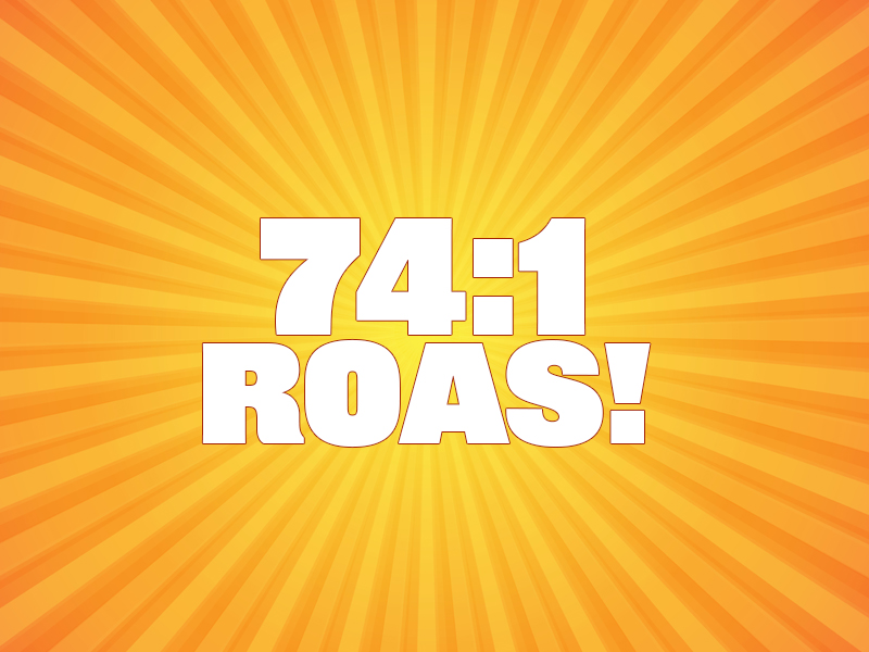 For every $1 that Kerbey Lane Cafe gave us for marketing, we made them back $74.19!